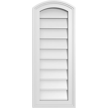Ekena Millwork Arch Top Surface Mount PVC Gable Vent: Functional, w/ 2"W x 1-1/2"P Brickmould Frame, 12"W x 30"H GVPAR12X3002SF